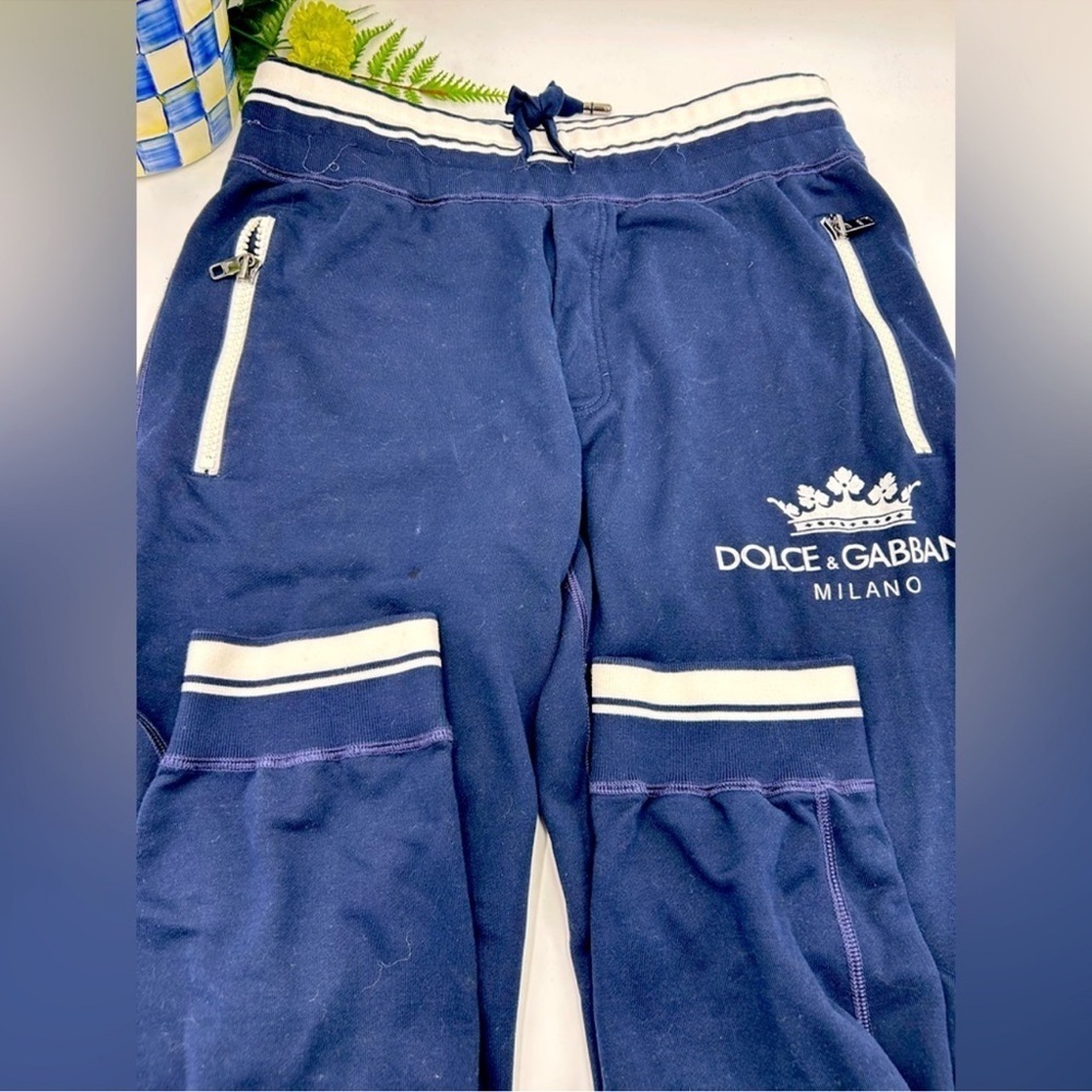 Men’s dolce and Gabbana crown logo rib bottom sweatpants size 52 made in Italy